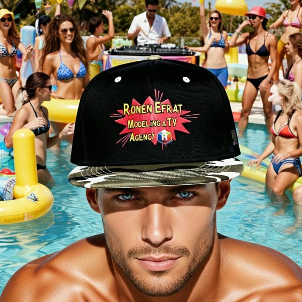 כובע מצחייה שחור צבא עם הלוגו של הסוכנות של רונן אפרת