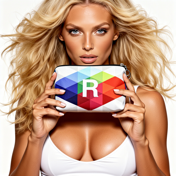 תיק איפור תיק אישי אופנתי עם הלוגו של סוכנות הדוגמנות של רונן אפרת